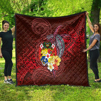 Tonga Humpback Whale Quilt National Seal with Hibiscus and Polynesian Tattoo LT03 - Polynesian Pride