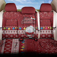 Palau Christmas Back Car Seat Cover Snowman and Palau Coat of Arms Maori Tribal Xmas Style