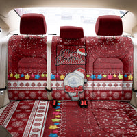 Palau Christmas Back Car Seat Cover Snowman and Palau Coat of Arms Maori Tribal Xmas Style