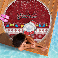 Personalised Palau Christmas Beach Blanket Snowman and Palau Coat of Arms Maori Tribal Xmas Style LT03 - Wonder Print Shop