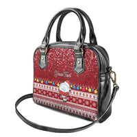 Personalised Palau Christmas Shoulder Handbag Snowman and Palau Coat of Arms Maori Tribal Xmas Style LT03 - Polynesian Pride
