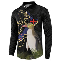 New Zealand Hoiho Button Sweatshirt Maori Art Tattoo and Silver Fern