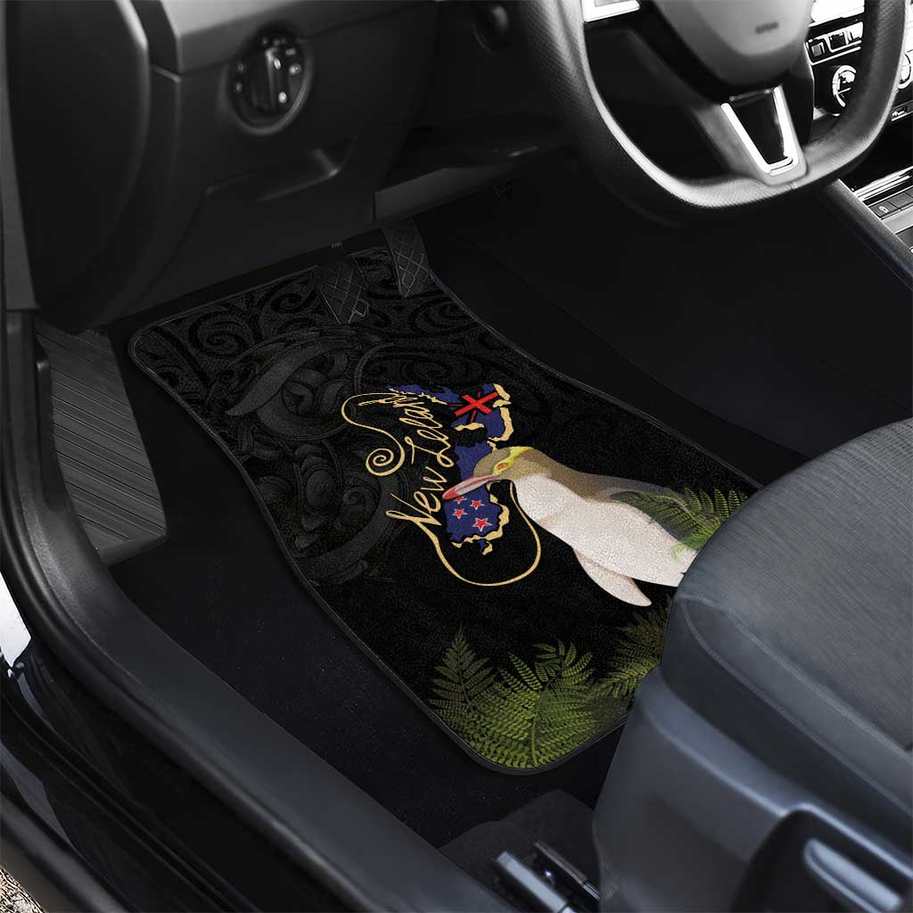 New Zealand Hoiho Car Mats Maori Art Tattoo and Silver Fern