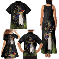 New Zealand Hoiho Family Matching Tank Maxi Dress and Hawaiian Shirt Maori Art Tattoo and Silver Fern LT03 - Polynesian Pride