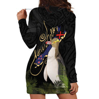 New Zealand Hoiho Hoodie Dress Maori Art Tattoo and Silver Fern LT03 - Polynesian Pride