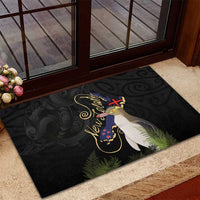 New Zealand Hoiho Rubber Doormat Maori Art Tattoo and Silver Fern