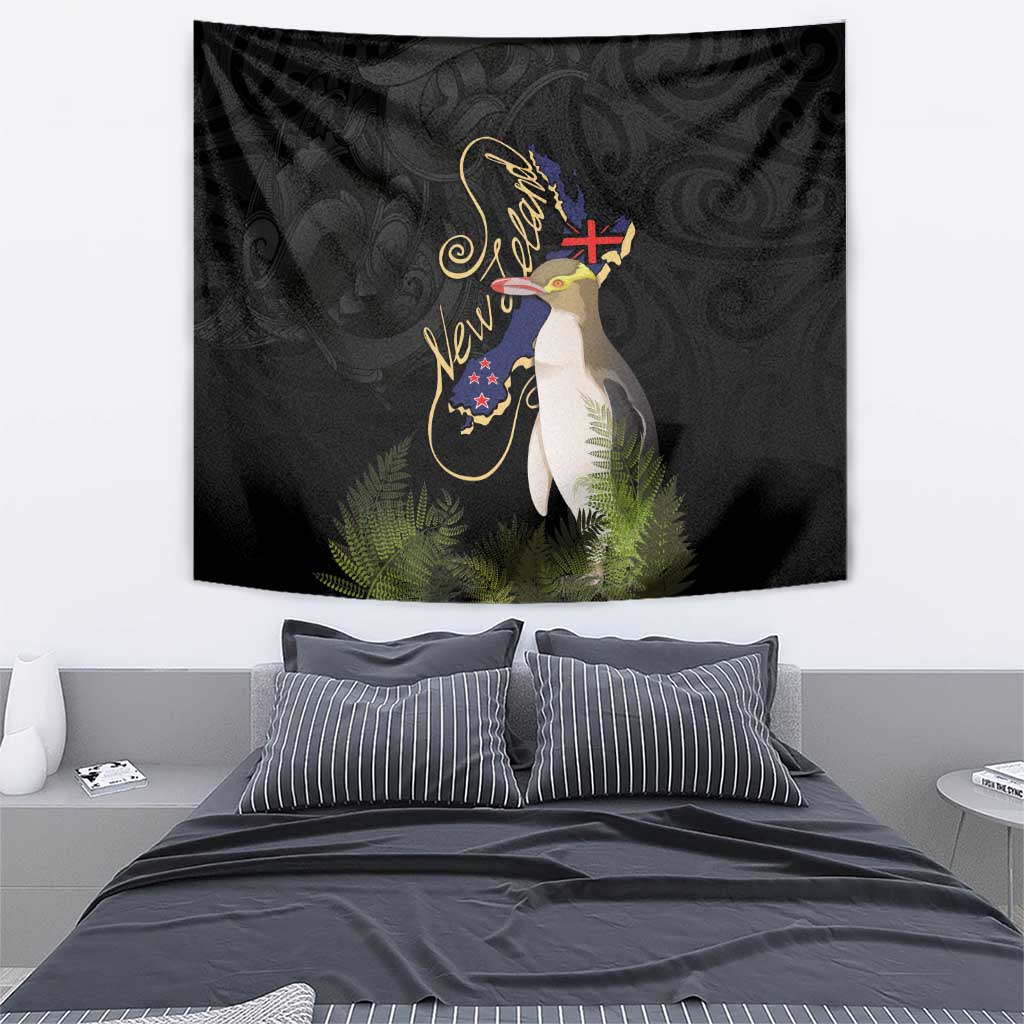 New Zealand Hoiho Tapestry Maori Art Tattoo and Silver Fern LT03 - Polynesian Pride