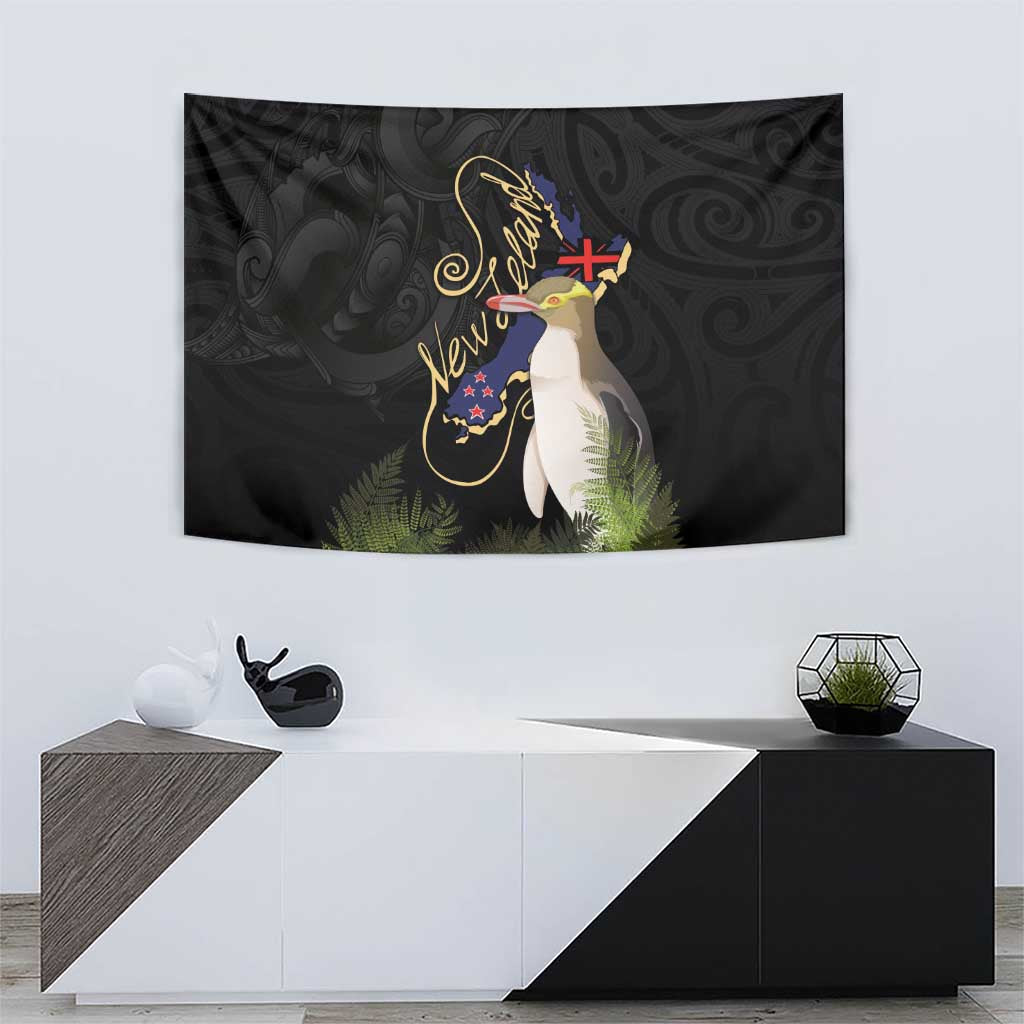 New Zealand Hoiho Tapestry Maori Art Tattoo and Silver Fern LT03 - Polynesian Pride