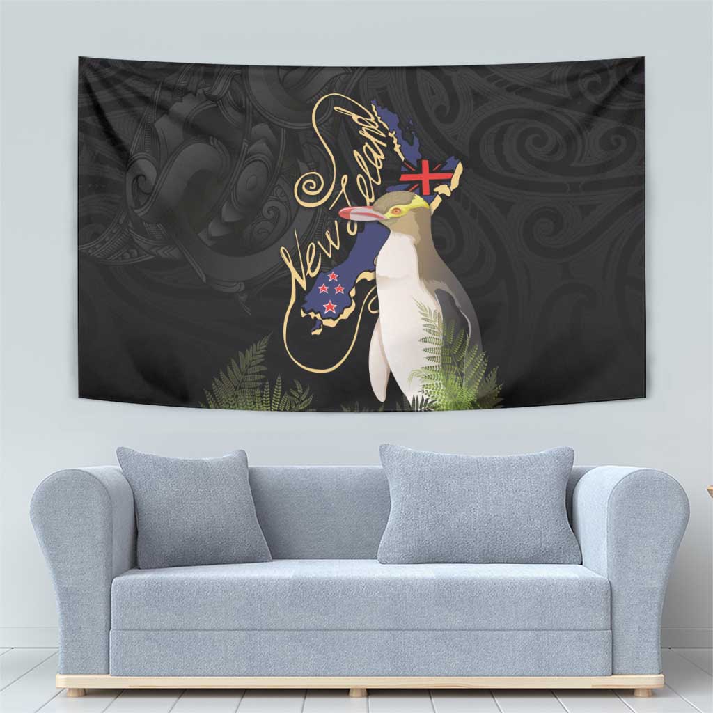New Zealand Hoiho Tapestry Maori Art Tattoo and Silver Fern LT03 - Polynesian Pride
