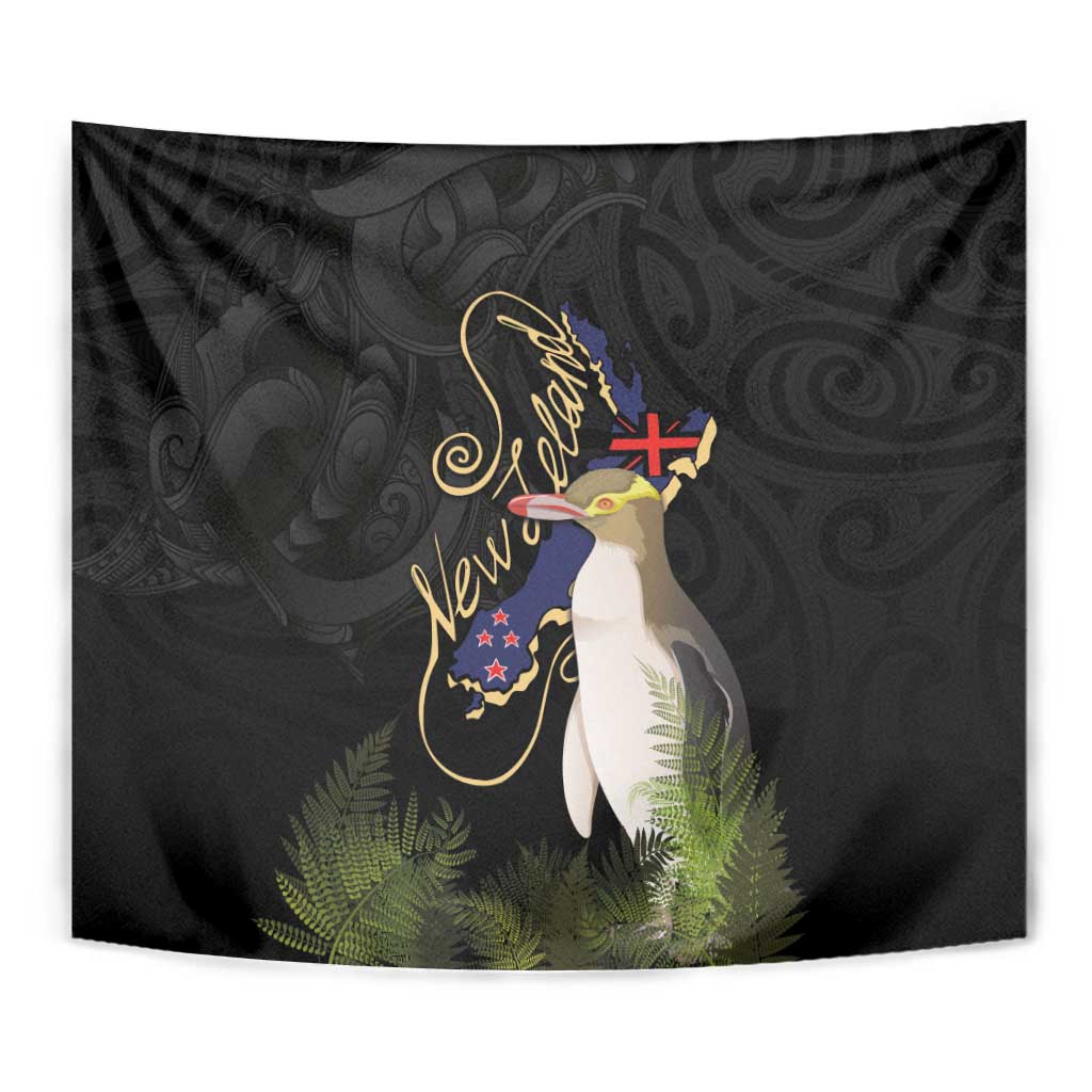 New Zealand Hoiho Tapestry Maori Art Tattoo and Silver Fern LT03 - Polynesian Pride