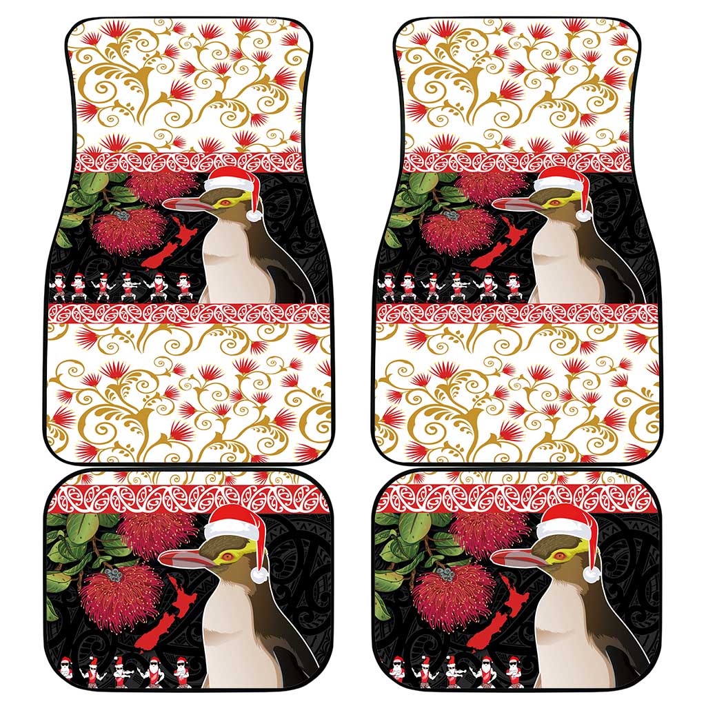 New Zealand Merry Christmas Car Mats Hoiho Xmas - Haka Dance and Pohutukawa