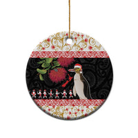 New Zealand Merry Christmas Ceramic Ornament Hoiho Xmas - Haka Dance and Pohutukawa