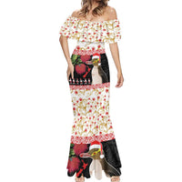 New Zealand Merry Christmas Mermaid Dress Hoiho Xmas - Haka Dance and Pohutukawa