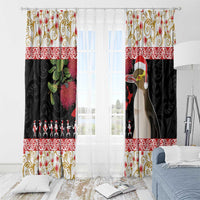 New Zealand Merry Christmas Window Curtain Hoiho Xmas - Haka Dance and Pohutukawa