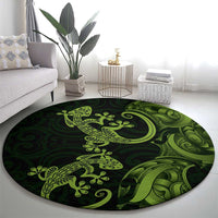 New Zealand Gecko Maori Art Tattoo Round Carpet LT03 - Polynesian Pride