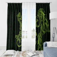 New Zealand Gecko Maori Art Tattoo Window Curtain