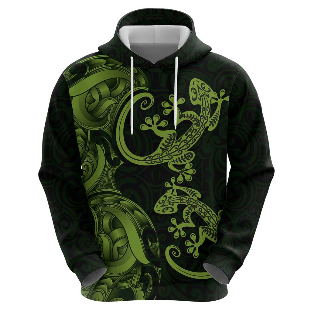 New Zealand Gecko Maori Art Tattoo Zip Hoodie