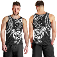 New Zealand Men Tank Top Stylized Kiwi Bird Tattoo Mix Koru Circle and Maori Ethnic Vibe LT03 - Polynesian Pride