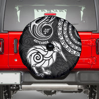 New Zealand Spare Tire Cover Stylized Kiwi Bird Tattoo Mix Koru Circle and Maori Ethnic Vibe LT03 - Polynesian Pride