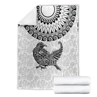 Custom New Zealand Blanket Tui Bird and Koru Circle Mix Silver Fern Pattern LT03 - Polynesian Pride