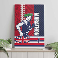 Honolulu Running 2024 Canvas Wall Art Marathon Competition Hula Runner and Kakau Art Tattoo