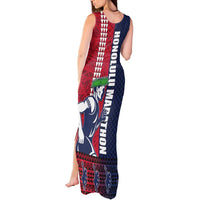 Honolulu Running 2024 Tank Maxi Dress Marathon Competition Hula Runner and Kakau Art Tattoo