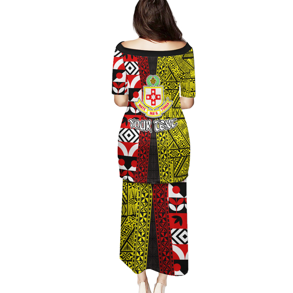 Tonga Kolisi Tonga Family Matching Puletasi Dress and Hawaiian Shirt Ngatu and Geometric Pattern LT03 - Polynesian Pride