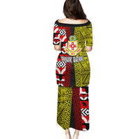 Tonga Kolisi Tonga Family Matching Puletasi Dress and Hawaiian Shirt Ngatu and Geometric Pattern LT03 - Polynesian Pride