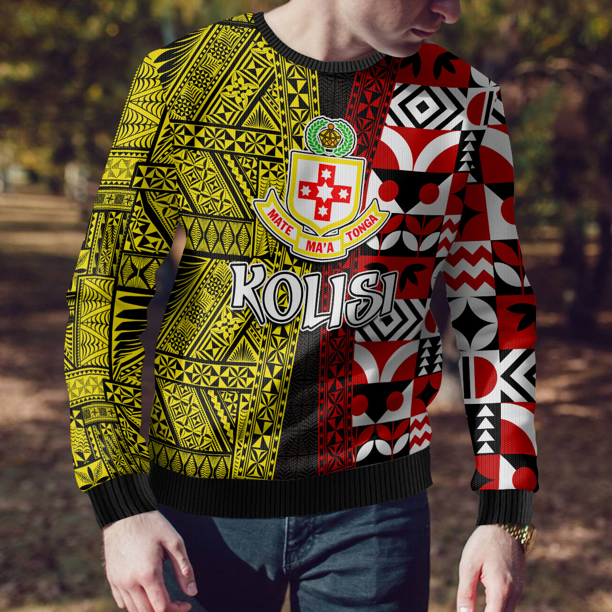 Tonga Kolisi Tonga Ugly Christmas Sweater Ngatu and Geometric Pattern LT03 - Polynesian Pride