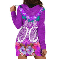 Polynesian Valentine Day Hoodie Dress Love Couple Turtle Maori Hibiscus Purple LT03 - Polynesian Pride