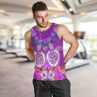 Polynesian Valentine Day Men Tank Top Love Couple Turtle Maori Hibiscus Purple LT03 Purple - Polynesian Pride