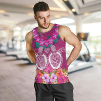 Polynesian Valentine Day Men Tank Top Love Couple Turtle Maori Hibiscus Pink LT03 Pink - Polynesian Pride