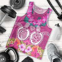 Polynesian Valentine Day Men Tank Top Love Couple Turtle Maori Hibiscus Pink LT03 - Polynesian Pride