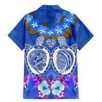 Polynesian Valentine Day Family Matching Mermaid Dress and Hawaiian Shirt Love Couple Turtle Maori Hibiscus Blue LT03 - Polynesian Pride