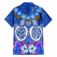 Polynesian Valentine Day Family Matching Puletasi and Hawaiian Shirt Love Couple Turtle Maori Hibiscus Blue LT03 - Polynesian Pride