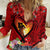 Hawaii Valentine Day Women Casual Shirt Couple on Beach mix Hibiscus and Polynesian Tattoo LT03 Female Red - Polynesian Pride