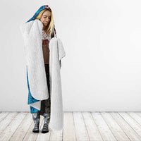Personalised Aotearoa and Fiji Together Hooded Blanket Melanesian Warrior and Koru - Taniko with Hibiscus Tapa Pattern