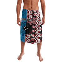 Personalised Aotearoa and Fiji Together Lavalava Melanesian Warrior and Koru - Taniko with Hibiscus Tapa Pattern