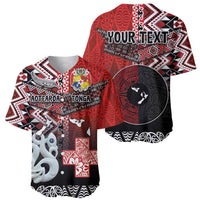 Personalised Aotearoa and Tonga Together Baseball Jersey Manaia and Tongan Tribal Cross - Taniko and Ngatu Art Tattoo LT03 - Polynesian Pride