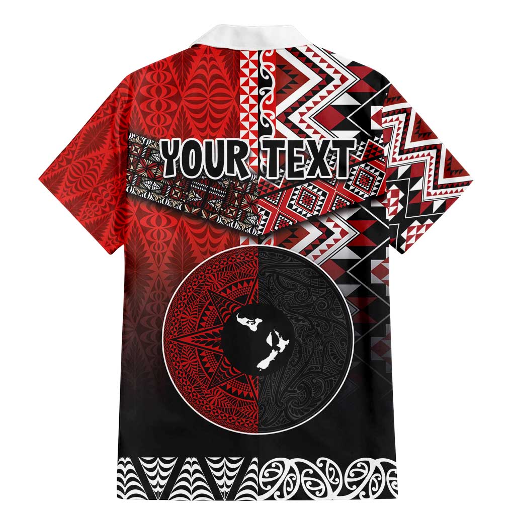 Personalised Aotearoa and Tonga Together Family Matching Mermaid Dress and Hawaiian Shirt Manaia and Tongan Tribal Cross - Taniko and Ngatu Art Tattoo