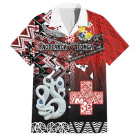 Personalised Aotearoa and Tonga Together Family Matching Summer Maxi Dress and Hawaiian Shirt Manaia and Tongan Tribal Cross - Taniko and Ngatu Art Tattoo