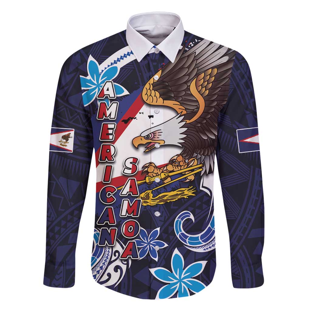 American Samoa Flag Day Family Matching Tank Maxi Dress and Hawaiian Shirt Bald Eagle with Uatogi and Fue - Polynesian and Floral Tribal Tattoo