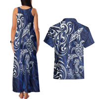 New Zealand Connecting with Seas Couples Matching Tank Maxi Dress and Hawaiian Shirt Maori Tribal and Sea Animals Tattoo - White Glass Style LT03 - Polynesian Pride
