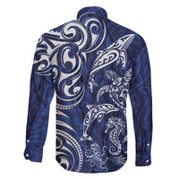 New Zealand Connecting with Seas Family Matching Mermaid Dress and Hawaiian Shirt Maori Tribal and Sea Animals Tattoo - White Glass Style