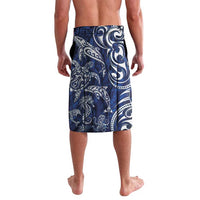 New Zealand Connecting with Seas Lavalava Maori Tribal and Sea Animals Tattoo - White Glass Style