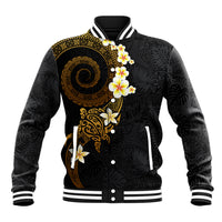 Polynesian Spiral Tribal Tattoo Baseball Jacket Golden Color