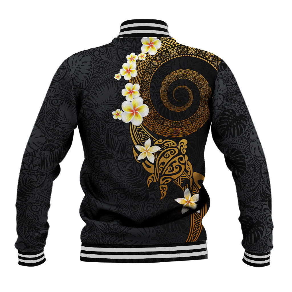 Polynesian Spiral Tribal Tattoo Baseball Jacket Golden Color