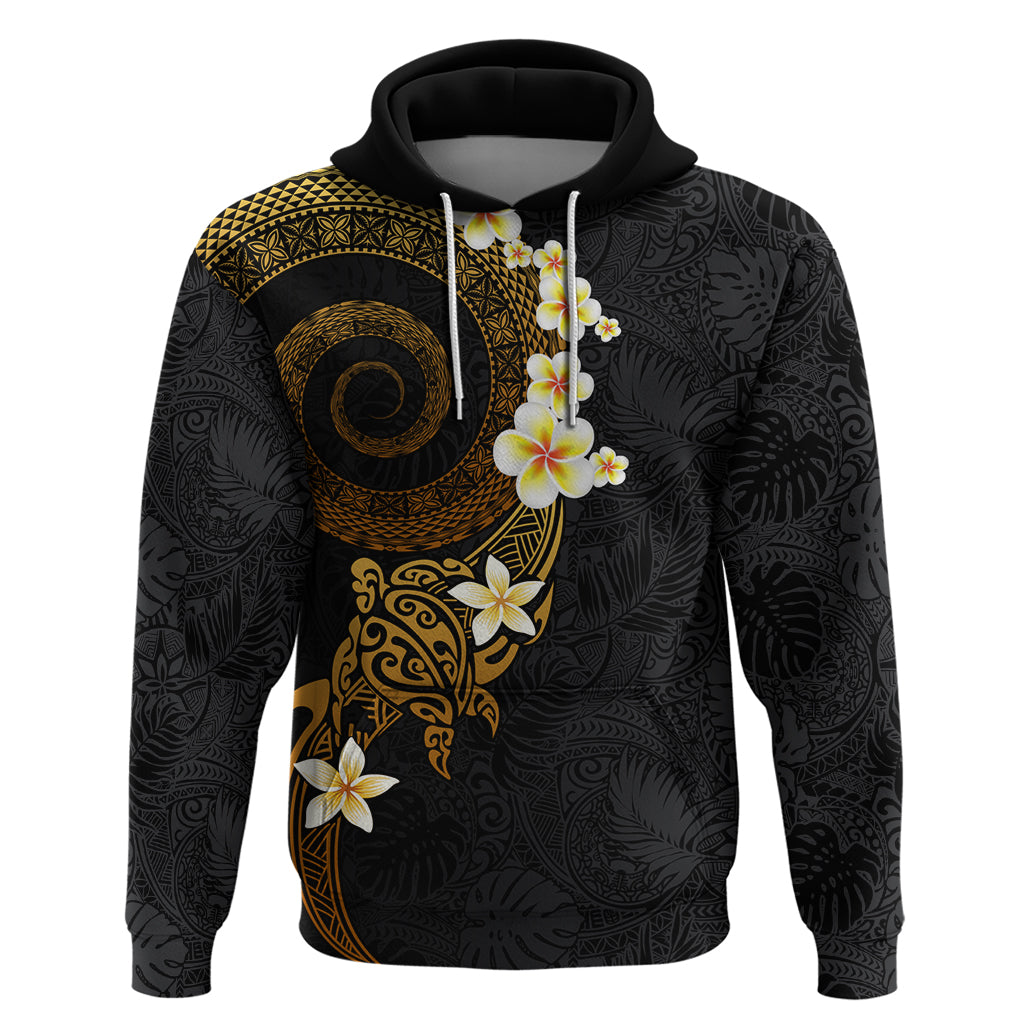 Polynesian Spiral Tribal Tattoo Hoodie Golden Color