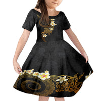 Polynesian Spiral Tribal Tattoo Kid Short Sleeve Dress Golden Color LT03 KID Yellow - Polynesian Pride