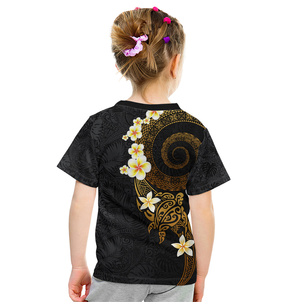 Polynesian Spiral Tribal Tattoo Kid T Shirt Golden Color